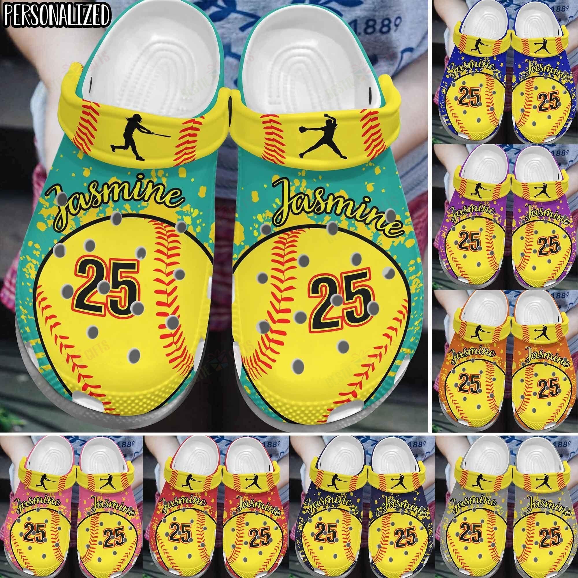 Softball Personalized Crocs Clog Classic Clog Whitesole My Love Shoes Softball Personalized Crocs Clog Classic Clog Whitesole My Love Shoes