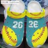 Softball Personalized Crocs Clog Classic Clog Whitesole Softball Player Number Shoes