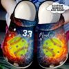 Softball Personalized Fire And Water Sku 2309 Crocs Crocband Clog Comfortable For Mens Womens Classic Clog Water Shoes