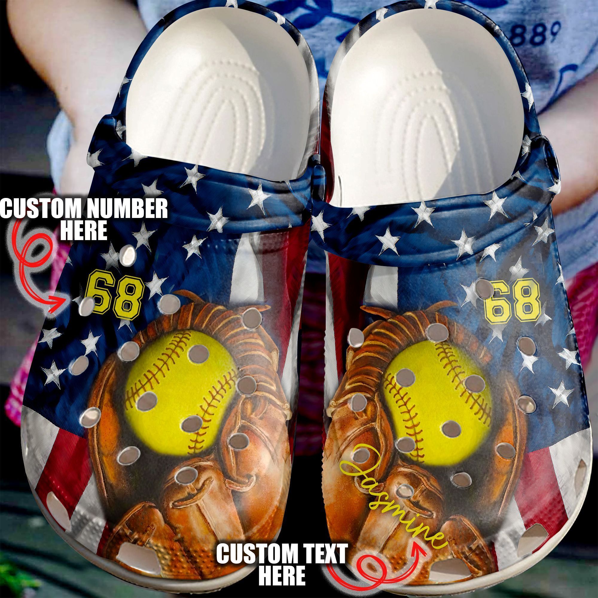Softball Personalized Flag Love Sku 2411 Crocs Crocband Clog Comfortable For Mens Womens Classic Clog Water Shoes Softball Personalized Flag Love Sku 2411 Crocs Crocband Clog Comfortable For Mens Womens Classic Clog Water Shoes