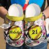Softball Personalized Floral Sku 2313 Crocs Crocband Clog Comfortable For Mens Womens Classic Clog Water Shoes