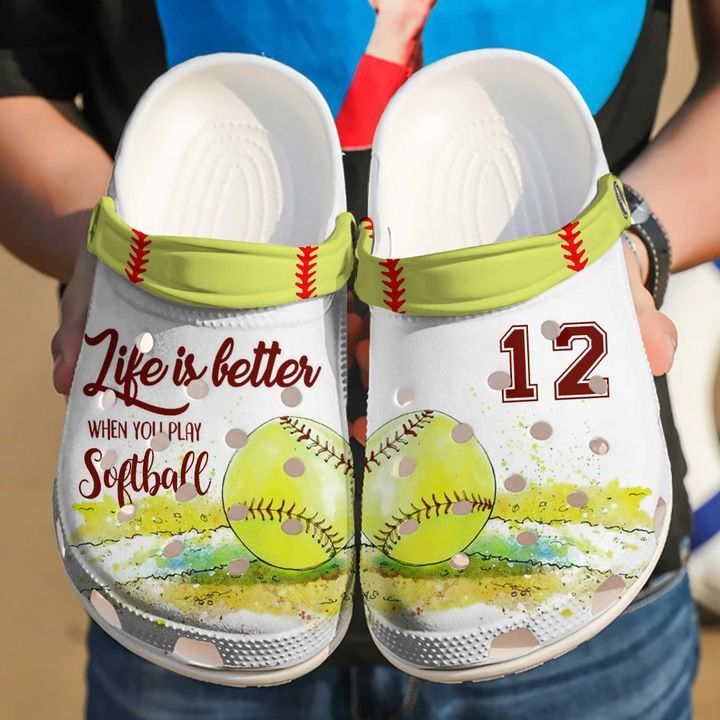 Softball Personalized Life Is Better Sku 2322 Crocs Crocband Clog Comfortable For Mens Womens Classic Clog Water Shoes Softball Personalized Life Is Better Sku 2322 Crocs Crocband Clog Comfortable For Mens Womens Classic Clog Water Shoes