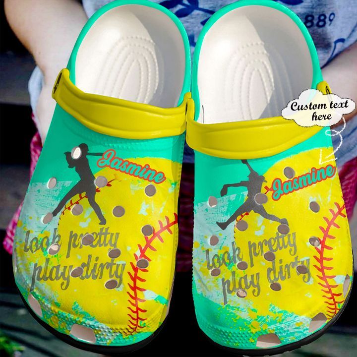 Softball Personalized Look Pretty Play Dirty Sku 2324 Crocs Crocband Clog Comfortable For Mens Womens Classic Clog Water Shoes Softball Personalized Look Pretty Play Dirty Sku 2324 Crocs Crocband Clog Comfortable For Mens Womens Classic Clog Water Shoes
