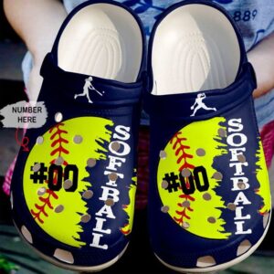 Softball Personalized Love Sku 2355 Crocs Crocband Clog Comfortable For Mens Womens Classic Clog Water Shoes