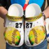 Softball Personalized Lover Sku 2349 Crocs Crocband Clog Comfortable For Mens Womens Classic Clog Water Shoes