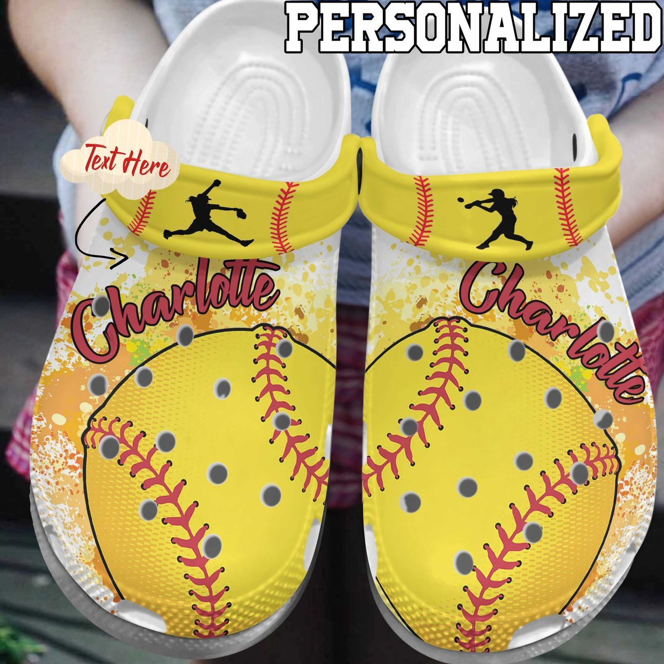 Softball Personalized Personalize Clog Custom Crocs Fashionstyle Comfortable For Women Men Kid Print 3D Watercolor Softball Personalized Personalize Clog Custom Crocs Fashionstyle Comfortable For Women Men Kid Print 3D Watercolor
