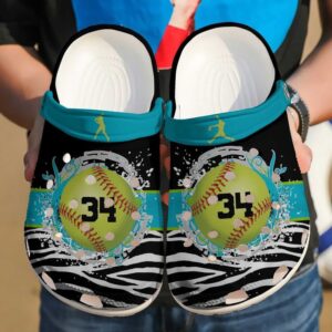 Softball Personalized Zebra N Sku 2372 Crocs Crocband Clog Comfortable For Mens Womens Classic Clog Water Shoes