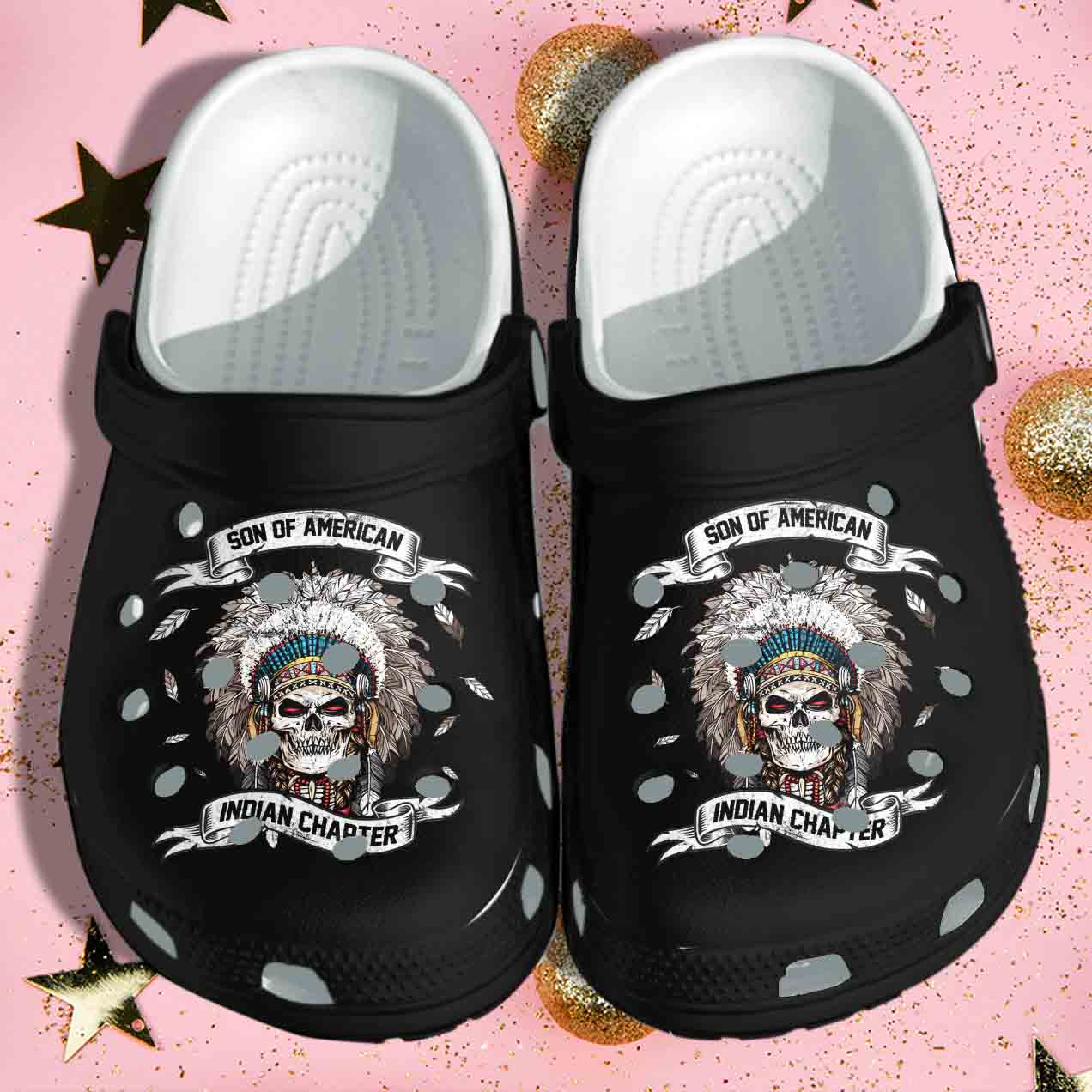Son Of American Skull Crocs Clog Gift For Tatoo Man Woman – Indian Chapter Clog Birthday Gift For Son Son Of American Skull Crocs Clog Gift For Tatoo Man Woman – Indian Chapter Clog Birthday Gift For Son