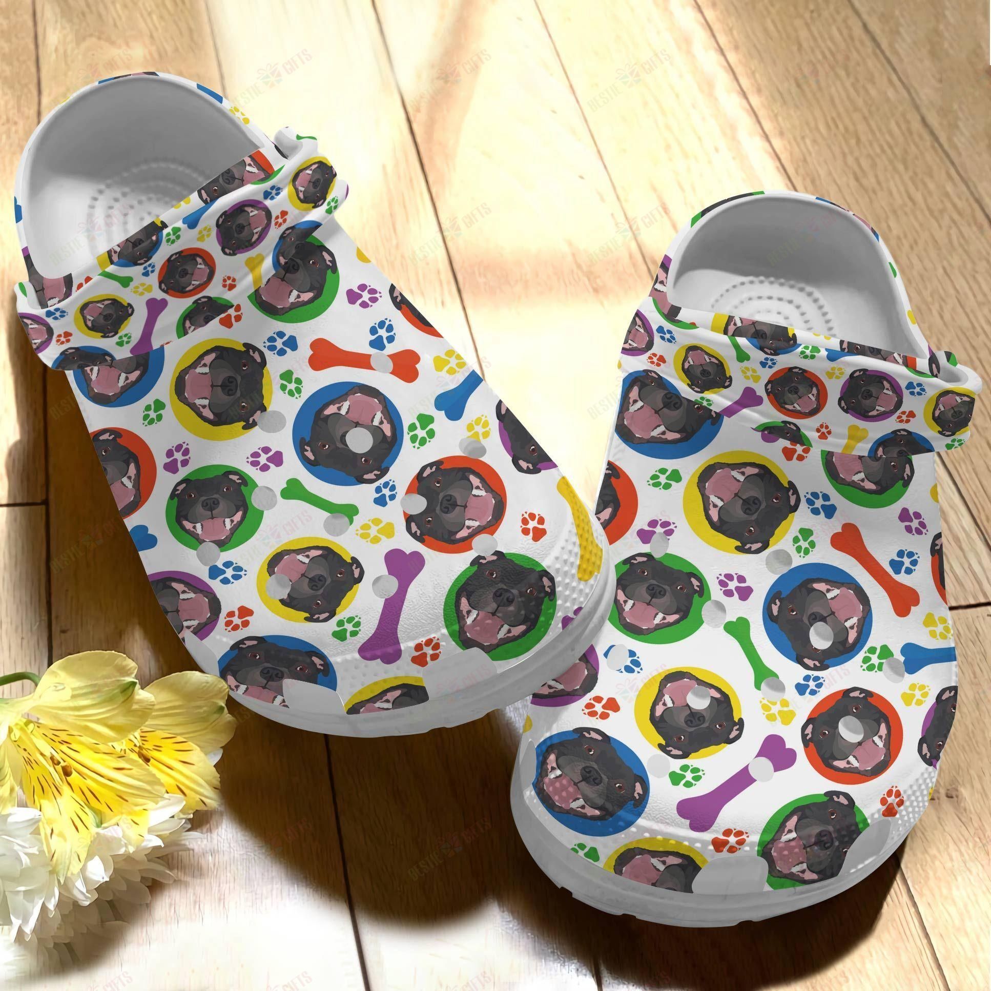 Staffordshire Terrier Crocs Clog Classic Clog Whitesole Staffordshire Terrier Pattern Shoes Staffordshire Terrier Crocs Clog Classic Clog Whitesole Staffordshire Terrier Pattern Shoes