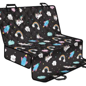 Star Space Unicorn Pattern Print Pet Car Back Seat Cover - 8e53dcf66733