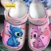 Stitch And Angel Custom Name Crocs Clog Crocband Clog Comfortable Classic Clog Water Shoes Shoes For Mens And Womens