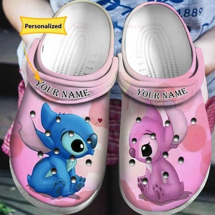 Stitch And Angel Custom Name Crocs Clog Crocband Clog Comfortable Classic Clog Water Shoes Shoes For Mens And Womens Stitch And Angel Custom Name Crocs Clog Crocband Clog Comfortable Classic Clog Water Shoes Shoes For Mens And Womens