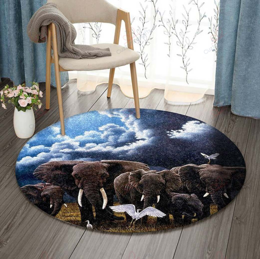 Stork Elephant Round Carpet Floor Rug Living Room Bedroom Decor Round Area Rug Carpet Stork Elephant Round Carpet Floor Rug Living Room Bedroom Decor Round Area Rug Carpet