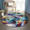 Stork Round Carpet Floor Rug Living Room Bedroom Decor Round Area Rug Carpet