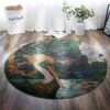Stork Painting Round Carpet Floor Rug Living Room Bedroom Decor Round Area Rug Carpet