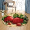 Strawberries Round Carpet Floor Rug Living Room Bedroom Decor Round Area Rug Carpet