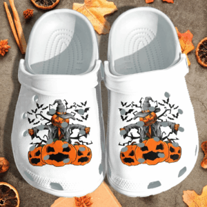 Strawman Pumpkin Scarecrow Shoes Clog – Halloween Crocs Clog Crocband Clog Birthday Gift For Boy Girl