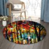 Street Color Round Carpet Floor Rug Living Room Bedroom Decor Round Area Rug Carpet