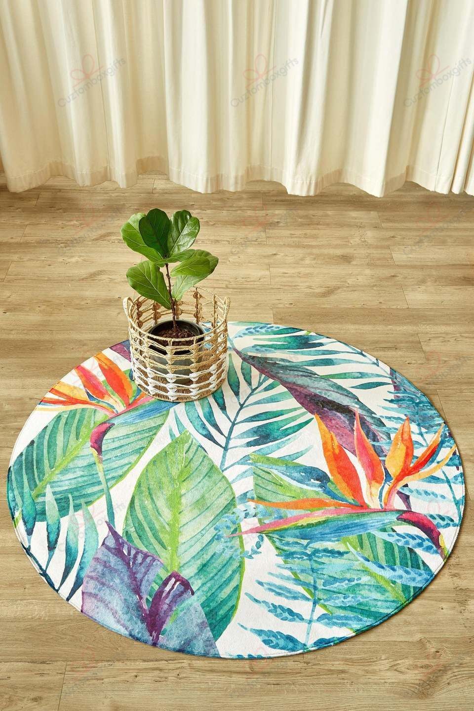Strelitzia Flower Round Carpet Floor Rug Living Room Bedroom Decor Round Area Rug Carpet Strelitzia Flower Round Carpet Floor Rug Living Room Bedroom Decor Round Area Rug Carpet