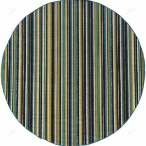 Striped Blue Brown Round Carpet Floor Rug Living Room Bedroom Decor Round Area Rug Carpet