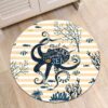 Stripes Octopus Round Carpet Floor Rug Living Room Bedroom Decor Round Area Rug Carpet