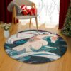 Strong Horse Round Carpet Floor Rug Living Room Bedroom Decor Round Area Rug Carpet