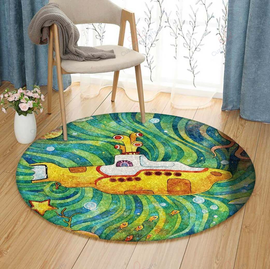 Submarine Round Carpet Floor Rug Living Room Bedroom Decor Round Area Rug Carpet Submarine Round Carpet Floor Rug Living Room Bedroom Decor Round Area Rug Carpet