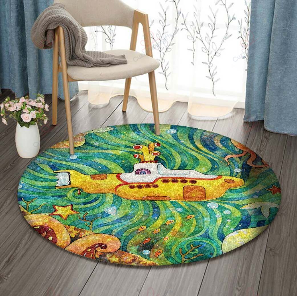 Submarine Under The Sea Round Carpet Floor Rug Living Room Bedroom Decor Round Area Rug Carpet Submarine Under The Sea Round Carpet Floor Rug Living Room Bedroom Decor Round Area Rug Carpet