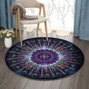 Subtle Realm Mandala Round Carpet Floor Rug Living Room Bedroom Decor Round Area Rug Carpet