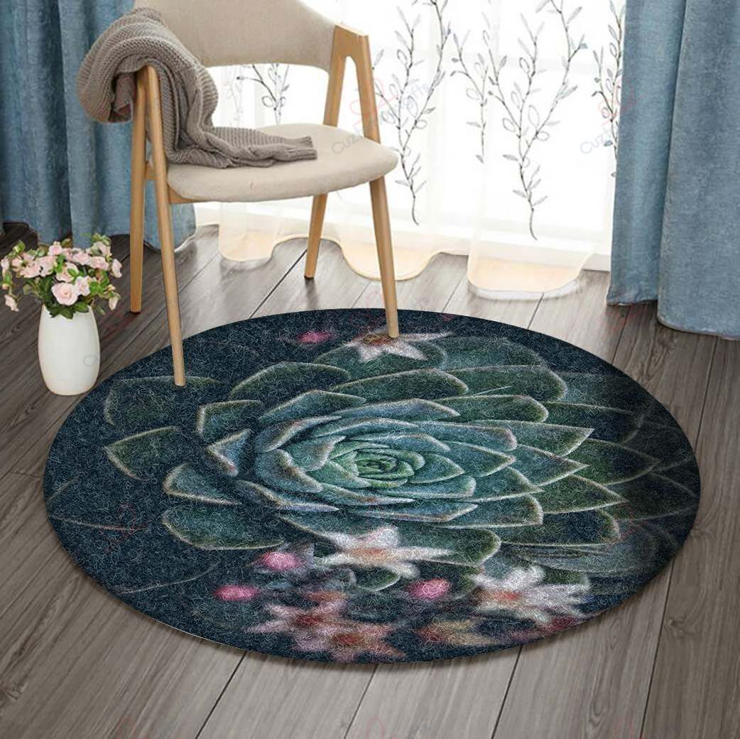 Succulent Flower Round Carpet Floor Rug Living Room Bedroom Decor Round Area Rug Carpet Succulent Flower Round Carpet Floor Rug Living Room Bedroom Decor Round Area Rug Carpet