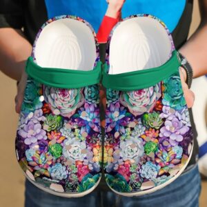 Succulent Flower Sku 2449 Crocs Crocband Clog Comfortable For Mens Womens Classic Clog Water Shoes