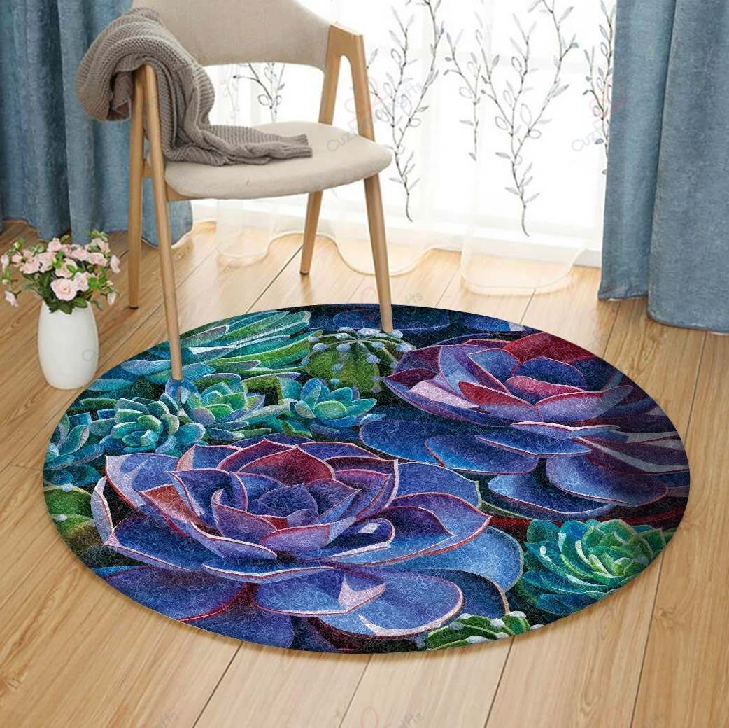 Succulent Garden Round Carpet Floor Rug Living Room Bedroom Decor Round Area Rug Carpet Succulent Garden Round Carpet Floor Rug Living Room Bedroom Decor Round Area Rug Carpet