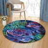 Succulent Garden Round Carpet Floor Rug Living Room Bedroom Decor Round Area Rug Carpet