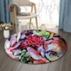 Succulent Round Carpet Floor Rug Living Room Bedroom Decor Round Area Rug Carpet
