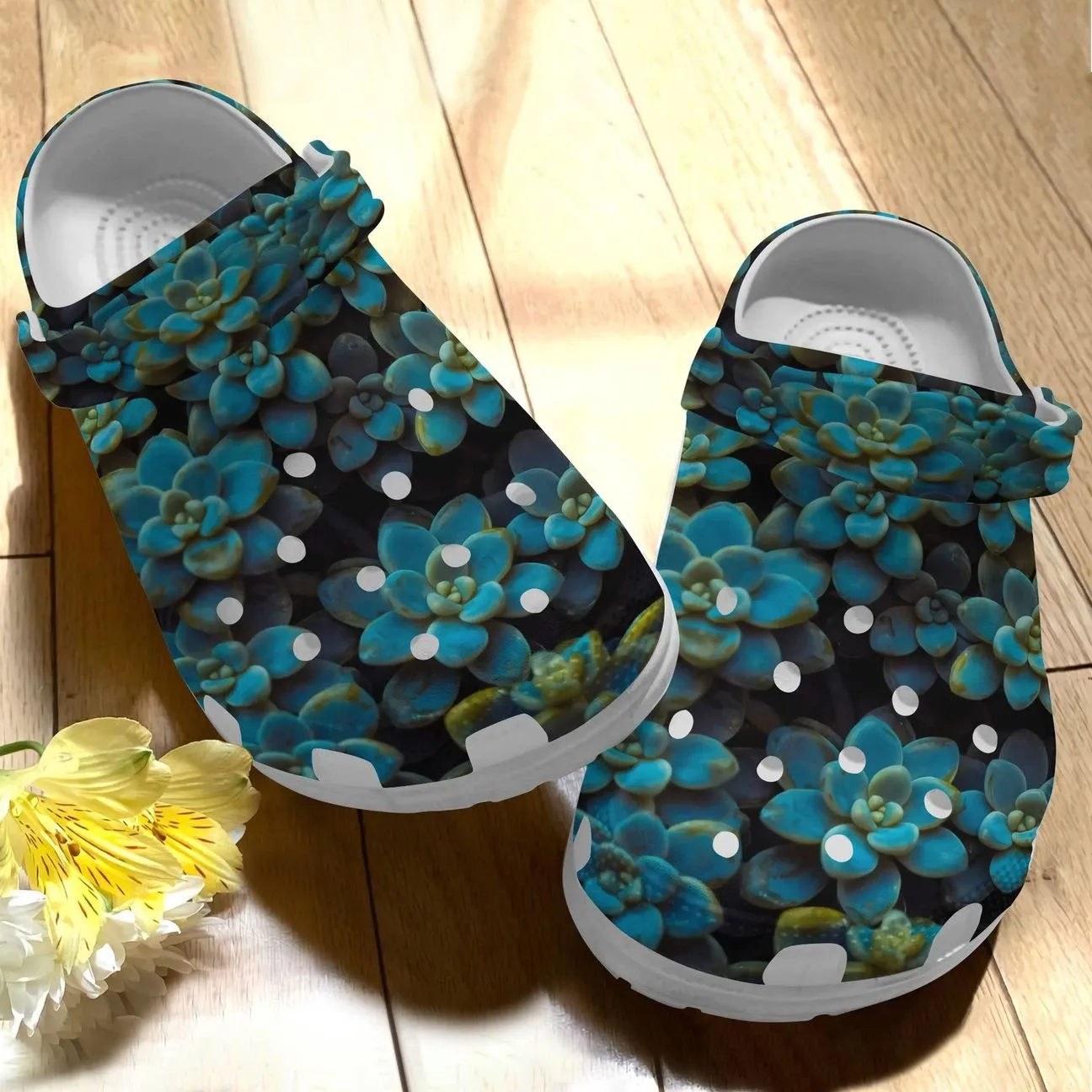 Succulent Personalize Clog Custom Crocs Fashionstyle Comfortable For Women Men Kid Print 3D Blue Succulents Succulent Personalize Clog Custom Crocs Fashionstyle Comfortable For Women Men Kid Print 3D Blue Succulents