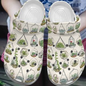 Succulent Personalize Clog Custom Crocs Fashionstyle Comfortable For Women Men Kid Print 3D Succulent Art