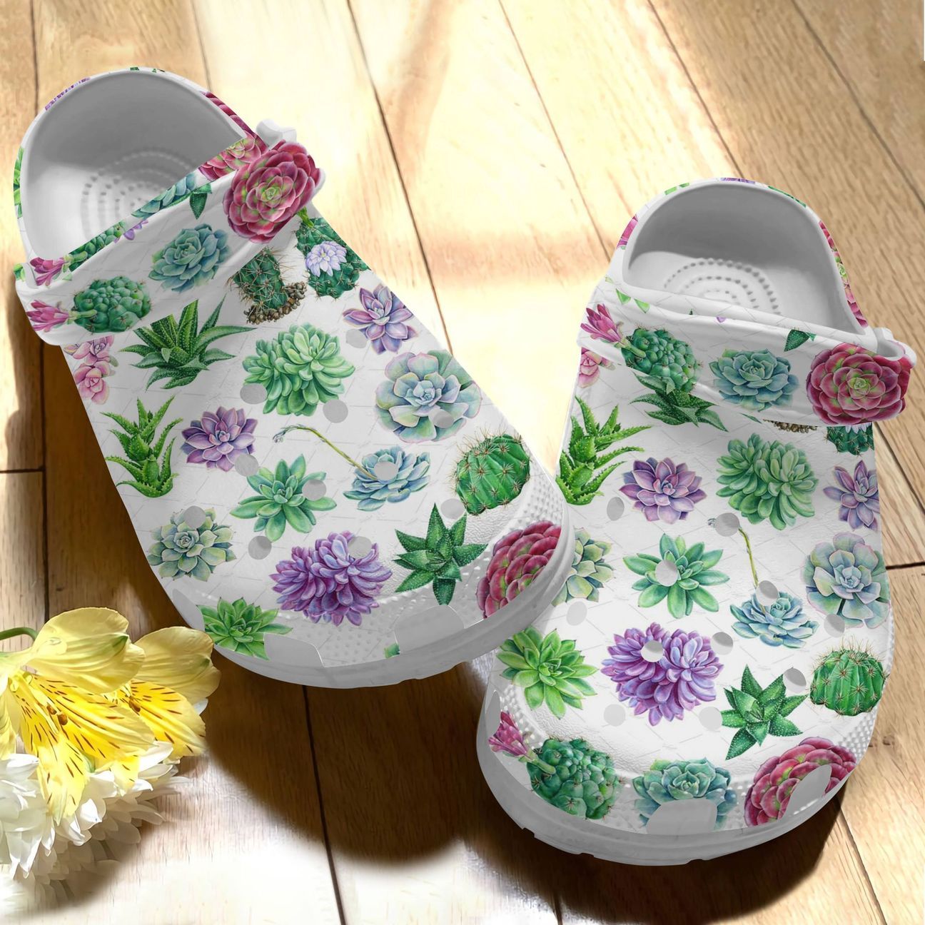 Succulent Personalize Clog Custom Crocs Fashionstyle Comfortable For Women Men Kid Print 3D Succulent Painting Succulent Personalize Clog Custom Crocs Fashionstyle Comfortable For Women Men Kid Print 3D Succulent Painting