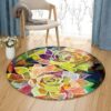 Succulent Plant Round Carpet Floor Rug Living Room Bedroom Decor Round Area Rug Carpet