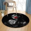 Sugar Skull Girl With Red Rose Round Carpet Floor Rug Living Room Bedroom Decor Round Area Rug Carpet
