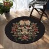Sugar Skull Round Carpet Floor Rug Living Room Bedroom Decor Round Area Rug Carpet