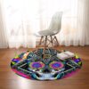 Sugar Skull Round Carpet Floor Rug Living Room Bedroom Decor Round Area Rug Carpet