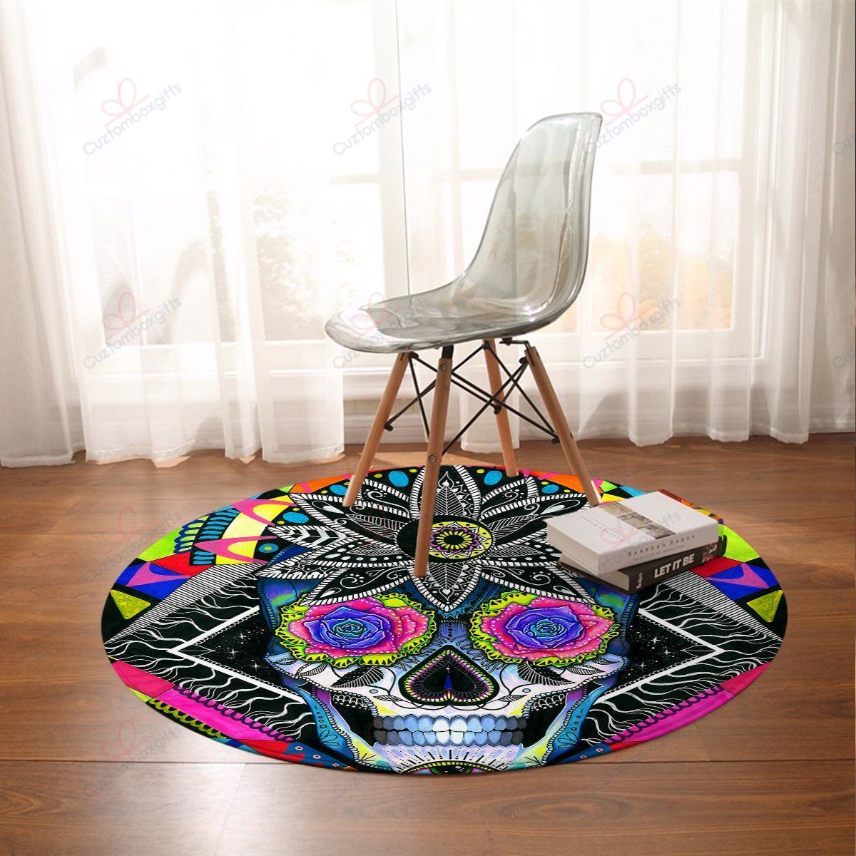 Sugar Skull Round Carpet Floor Rug Living Room Bedroom Decor Round Area Rug Carpet Sugar Skull Round Carpet Floor Rug Living Room Bedroom Decor Round Area Rug Carpet