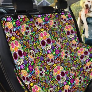 Sugar Skull Mexican Pattern Car Back Seat Cover Dog Car Seat Covers - 8706ac2522ee