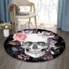 Sugar Skull Smile Round Carpet Floor Rug Living Room Bedroom Decor Round Area Rug Carpet