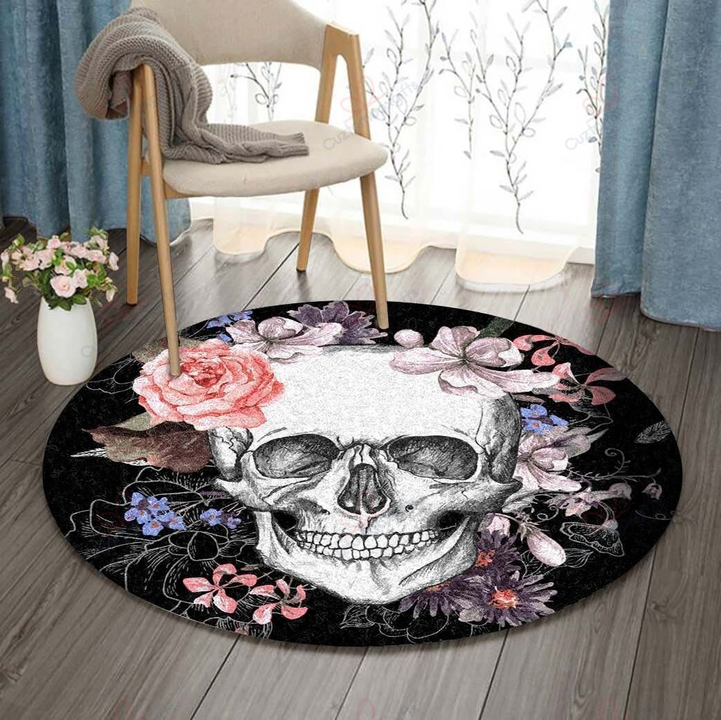 Sugar Skull Smile Round Carpet Floor Rug Living Room Bedroom Decor Round Area Rug Carpet Sugar Skull Smile Round Carpet Floor Rug Living Room Bedroom Decor Round Area Rug Carpet