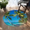 Summer In Saint Thomas Round Carpet Floor Rug Living Room Bedroom Decor Round Area Rug Carpet