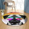 Summer Pug Round Carpet Floor Rug Living Room Bedroom Decor Round Area Rug Carpet