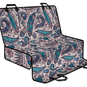 Summer Surfing Pattern Print Pet Car Back Seat Cover - 7a91035310cb