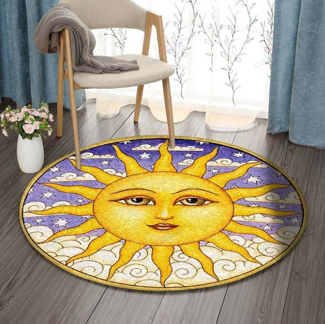 Sun And Cloud Round Carpet Floor Rug Living Room Bedroom Decor Round Area Rug Carpet Sun And Cloud Round Carpet Floor Rug Living Room Bedroom Decor Round Area Rug Carpet