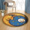 Sun And Moon And Star Round Carpet Floor Rug Living Room Bedroom Decor Round Area Rug Carpet